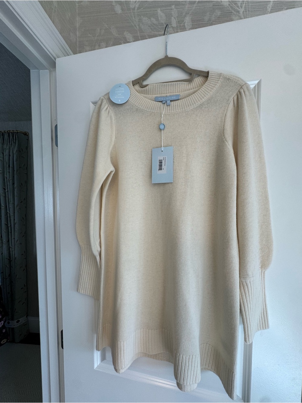 Hill House Sylvie Cream Crewneck Sweater Dress